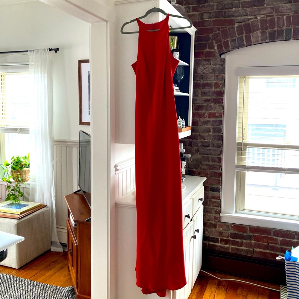 Calvin Klein long high neck gown floor length dress